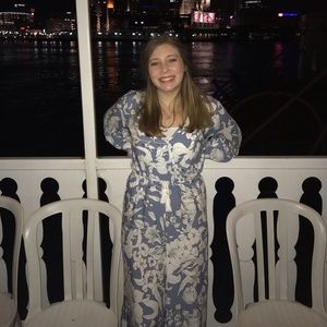 Flowy floral long sleeve jumpsuit